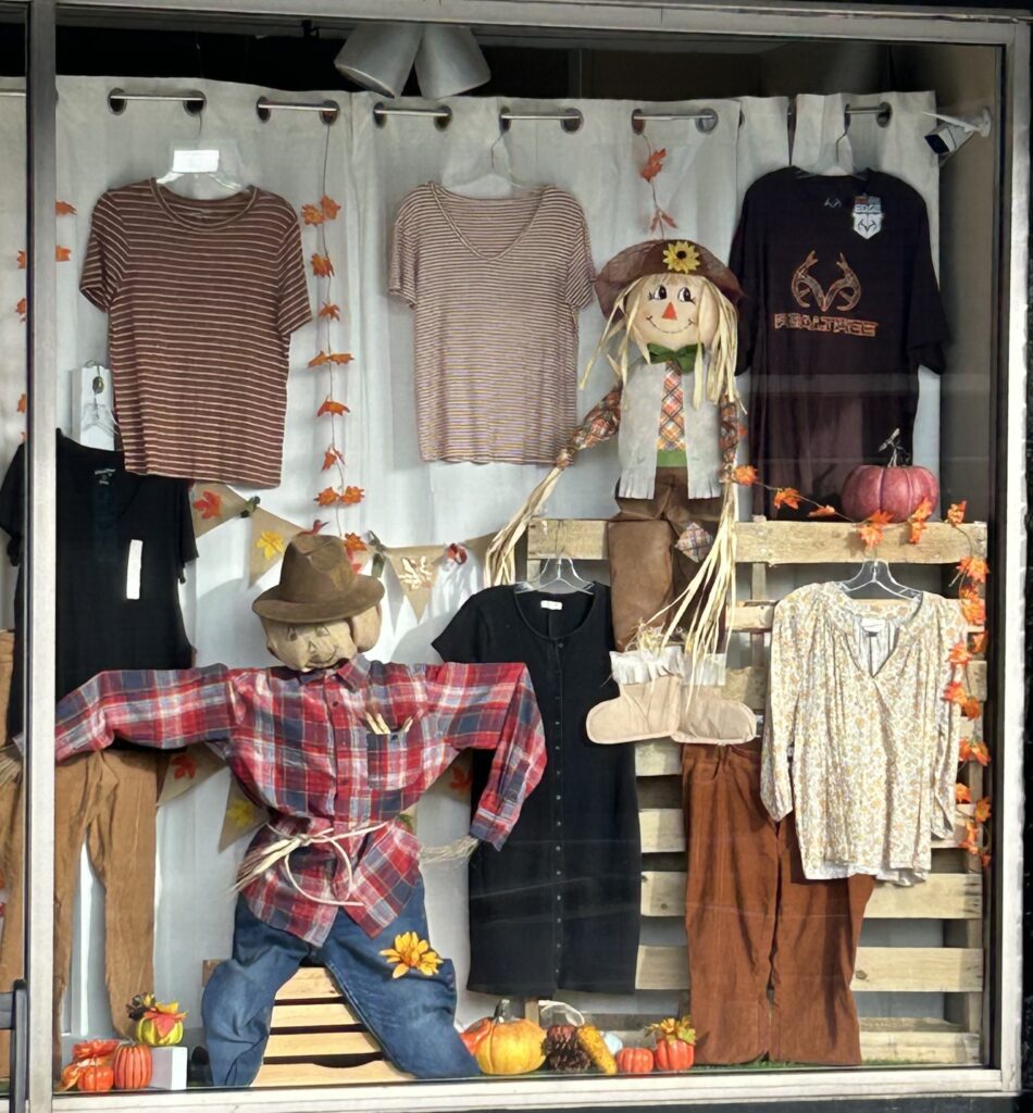 2nd window scarecrow submittal from the Exchange Consignment